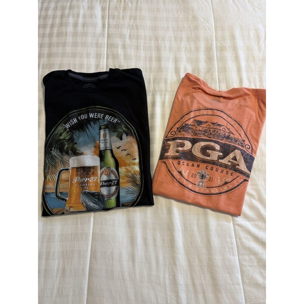 2 Pieces Tee Lot Men’s Small PGA Ocean Course & Pier 27 Caribbean Life